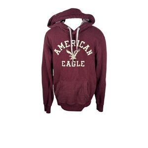 Men's American Eagle Outfitters Vintage Style Burgundy Hoodie Size Small
